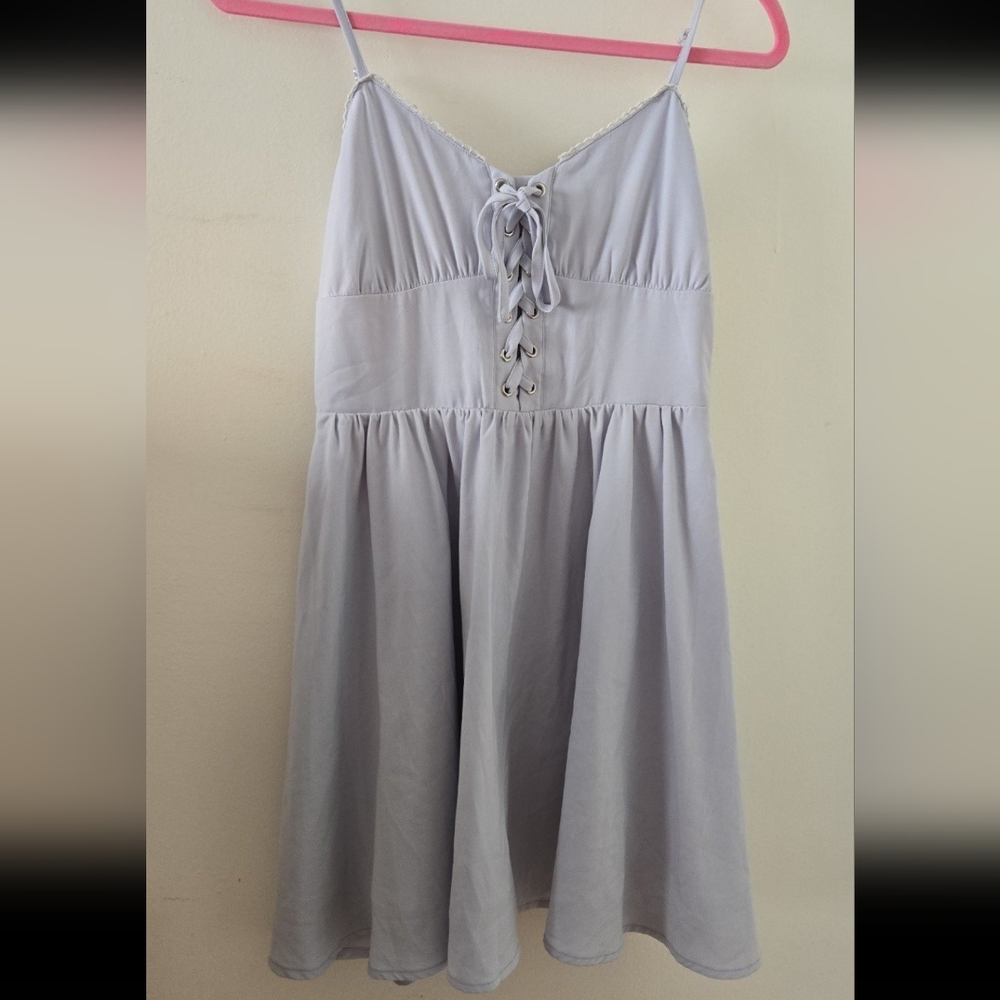 Light Gray Lace-Up Dress